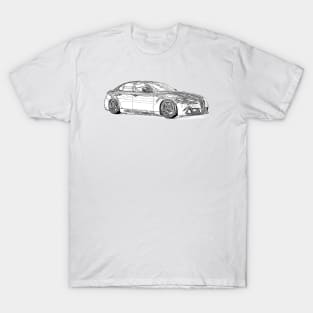 Alfa Romeo Giulia Quadrifoglio Custom Wireframe T-Shirt